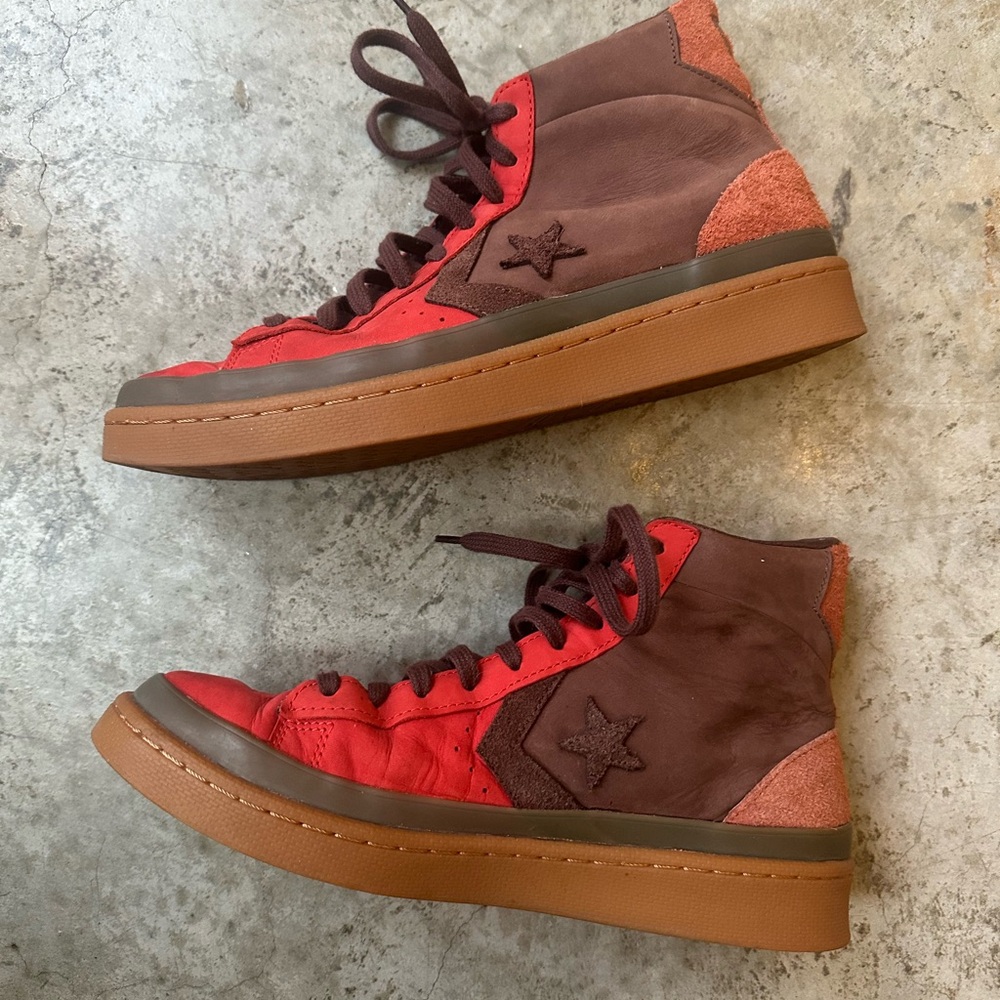 Converse Red and Brown High-Top Sneakers - Picture 4 of 6